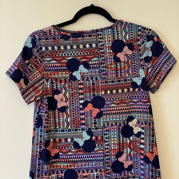 Disney Lularoe XXS Minnie Mouse short sleeve t-shirt bohemian Aztec purple pink - Picture 6 of 7